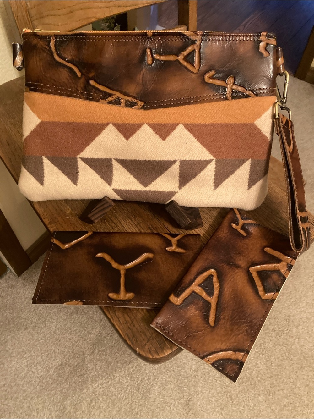 Merrick’s Custom Leather Banker Bag Pendleton & Leather Brands Bundle NWOT
